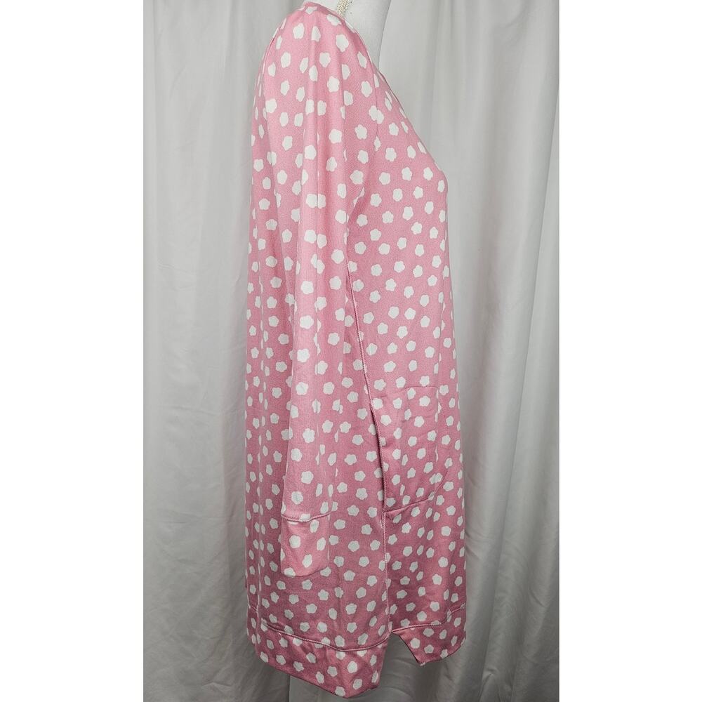 KATE SPADE WOMEN’S LOUNGE/SLEEP LONG SLEEVE DRESS – PINK W/ WHITE STARS – SIZE S - Picture 3 of 8
